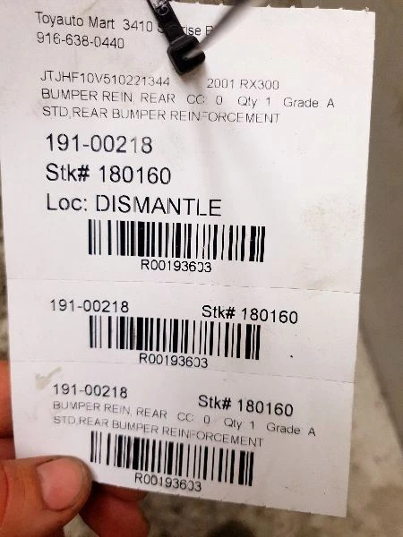 Refuerzo de parachoques trasero compatible con 00-03 LEXUS RX300 Foto 4 de 4