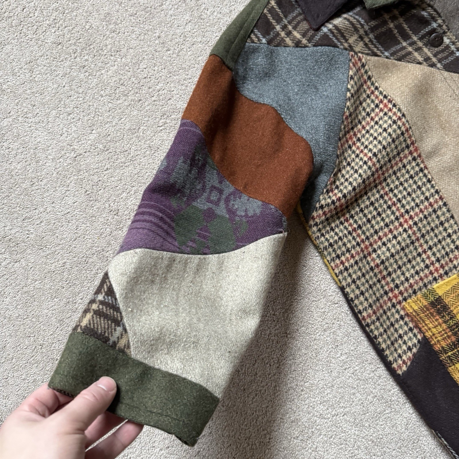 Sacred Thread Vtg Wool Patchwork Blazer Jacket Sz… - image 5