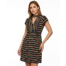 Nanette Lepore Rayon Blend Made in USA Black Shift Short Dress Women Size 4