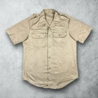 NOS Vintage 60s Khaki Military US Army Vietnam War Uniform Shirt Size Medium