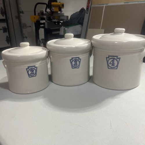 Pfaltzgraff USA YORKTOWNE Keystone 3 Kanister mit Deckel # 2 # 3 #4