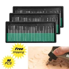 90 Pcs Diamond Burr Bits Drill Set Rotary Multi Tool Accessories Kit For Dremel