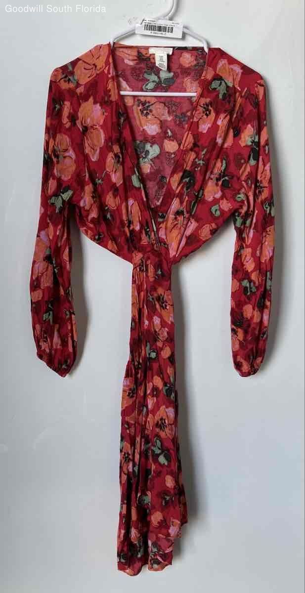 H&M Womens Multicolor Floral Balloon Long Sleeve A-Line Dress Size Medium