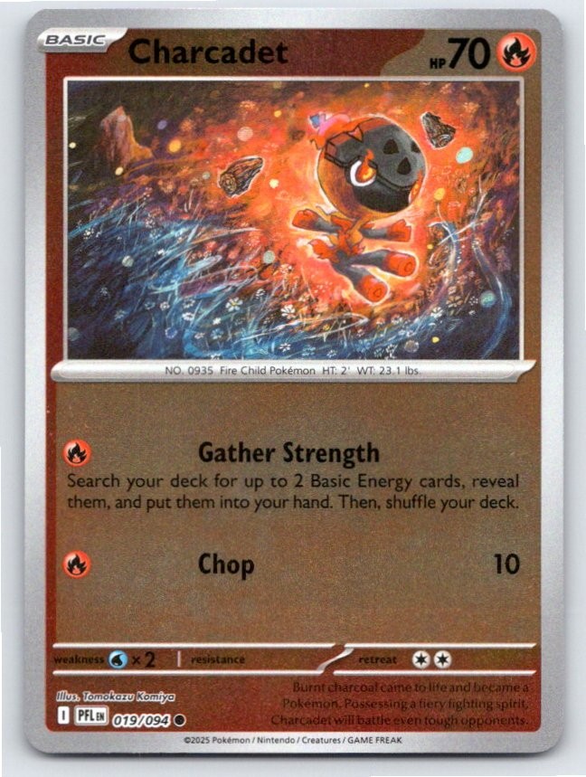 POKEMON CHARCADET PHANTASMAL FLAMES 019/094 REVERSE HOLO NM PFL26 FREE S&H