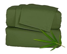 Sheets, Genuine 100 Organic Viscose Derived from Bamboo Bed Sheet King Pesto
