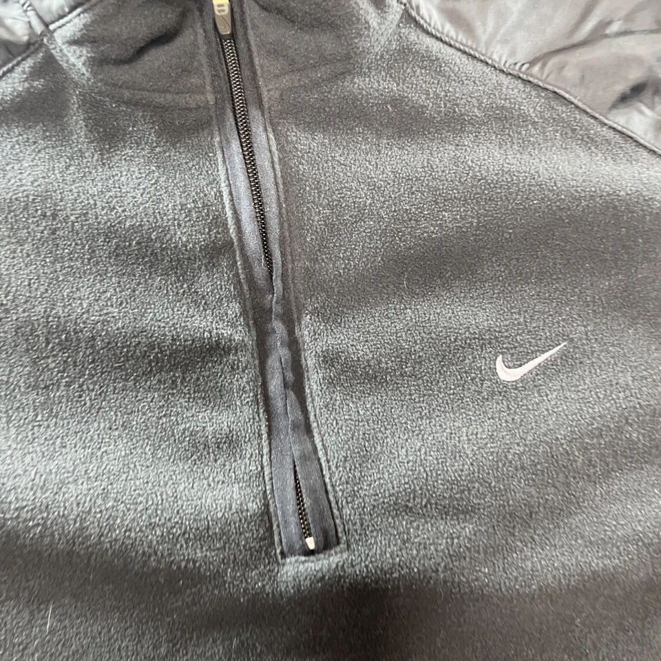 Nike Therma-Fit Hombres Suéter XXL 2XL Negro Polar 1/4 Cremallera Pullover Ropa Activa Foto 4 de 4