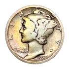 1927-S Mercury Silver Dime Tougher Date Toning ~VG Nicely Circulated Condition
