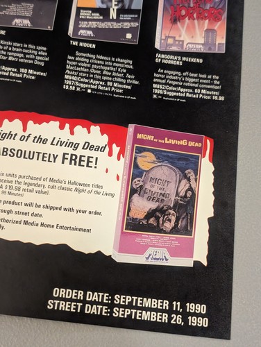Brochure promozionale VHS media 1990 - Halloween Horror / Nightmare Elm Street / nascosta - Foto 8 di 16