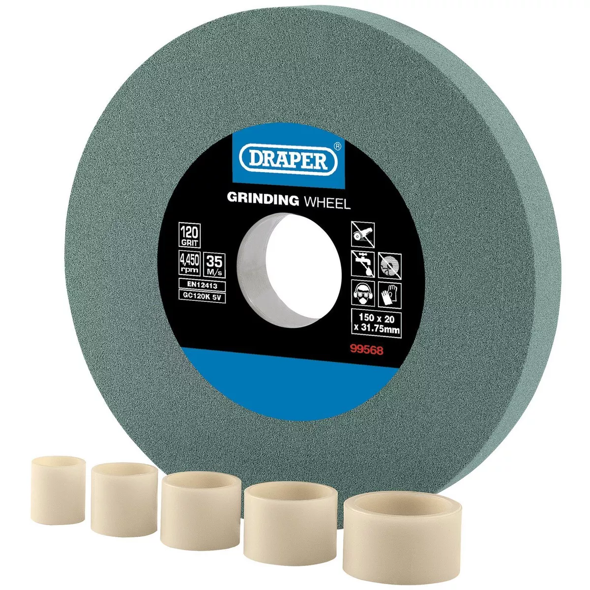 Draper Silicon Carbide Bench Grinding Wheel 120G 150mm x 20mm
