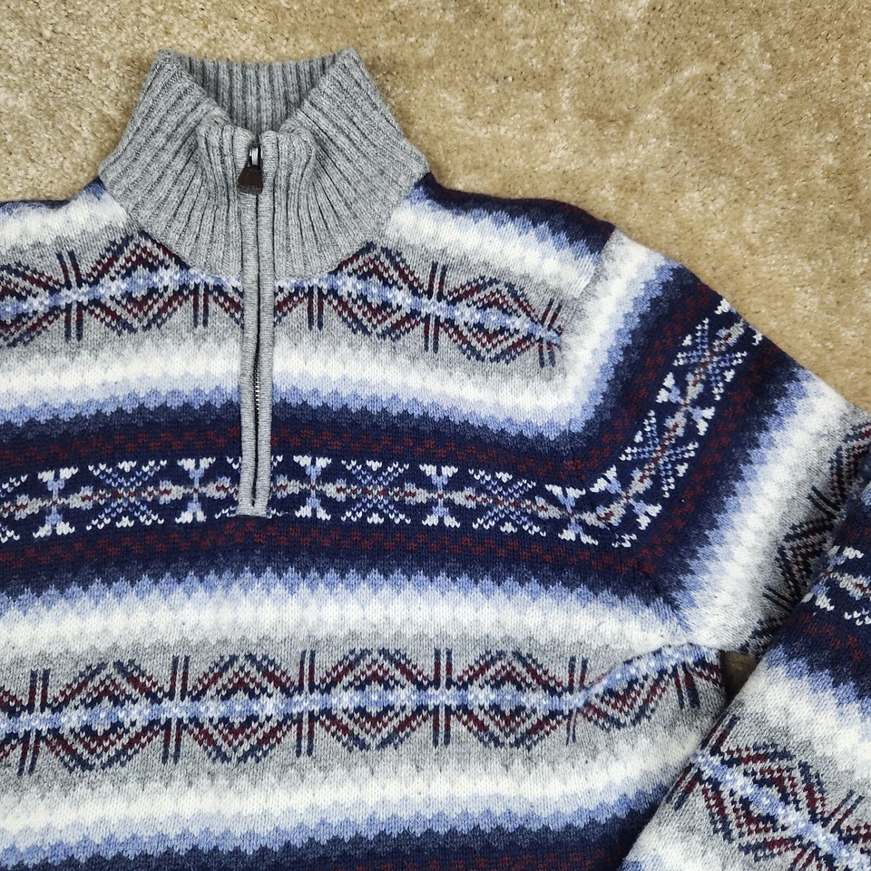 Suéter Tommy Hilfiger Para Hombres Talla M Lujo Mezcla de Lana Isla Justa Grueso Pesado A858 Foto 2 de 4