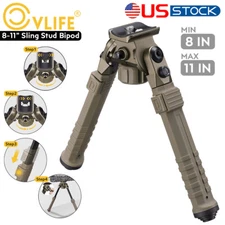 8" to 11" Rifle Bipod Aluminum Hunting Bipod Compatible with Sling Swivel Studs