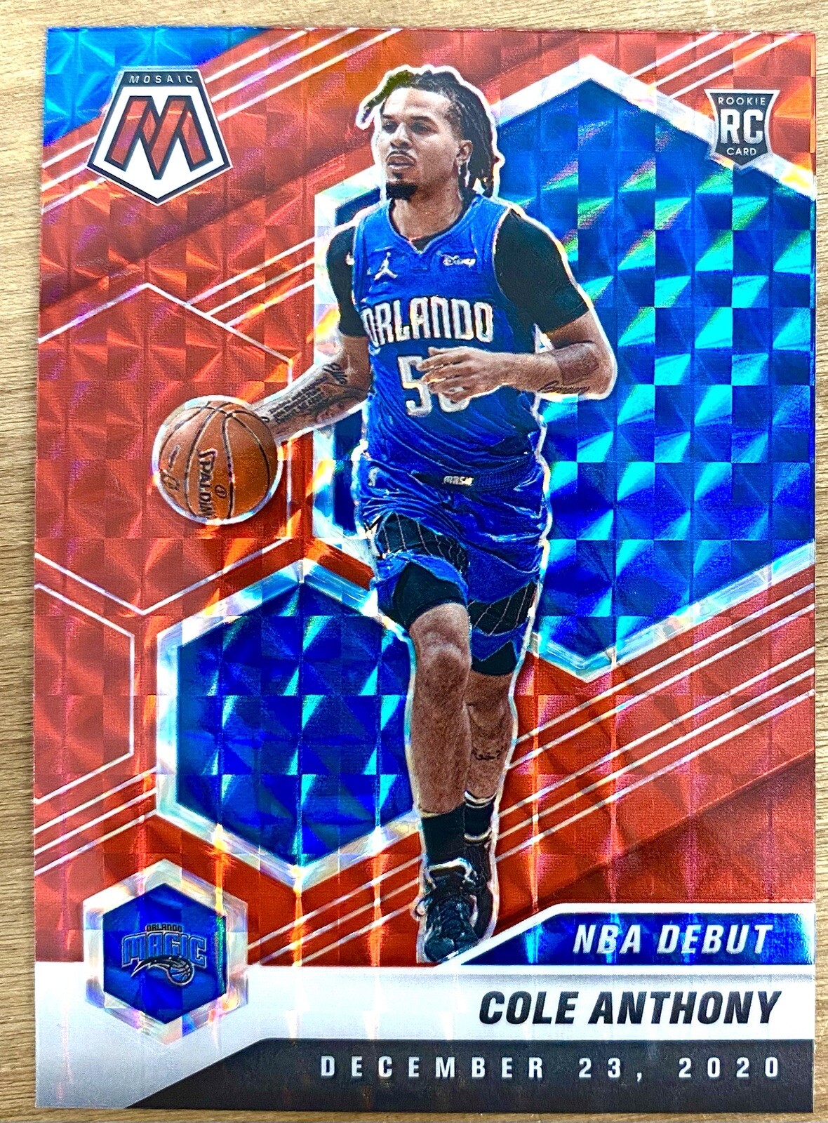2020-21 Panini Mosaic Cole Anthony NBA Debut Red Wave Prizm #268 Rookie RC Magic