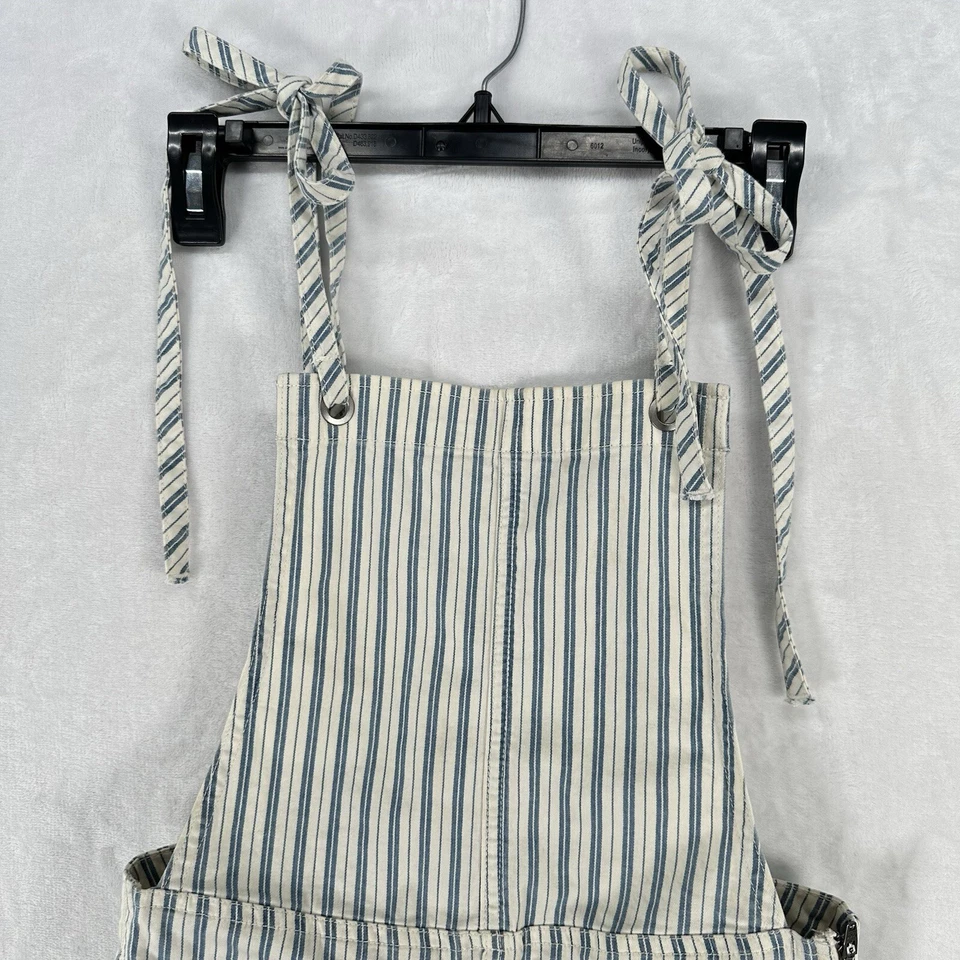 Pantalones Cortos Madewell Para Mujer XS Azul Rayas Pantalones Cortos Mameluco Bolsillos Foto 2 de 4