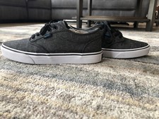 Vans Men  s Atwood Dark Grey Blue Accent Sneaker
