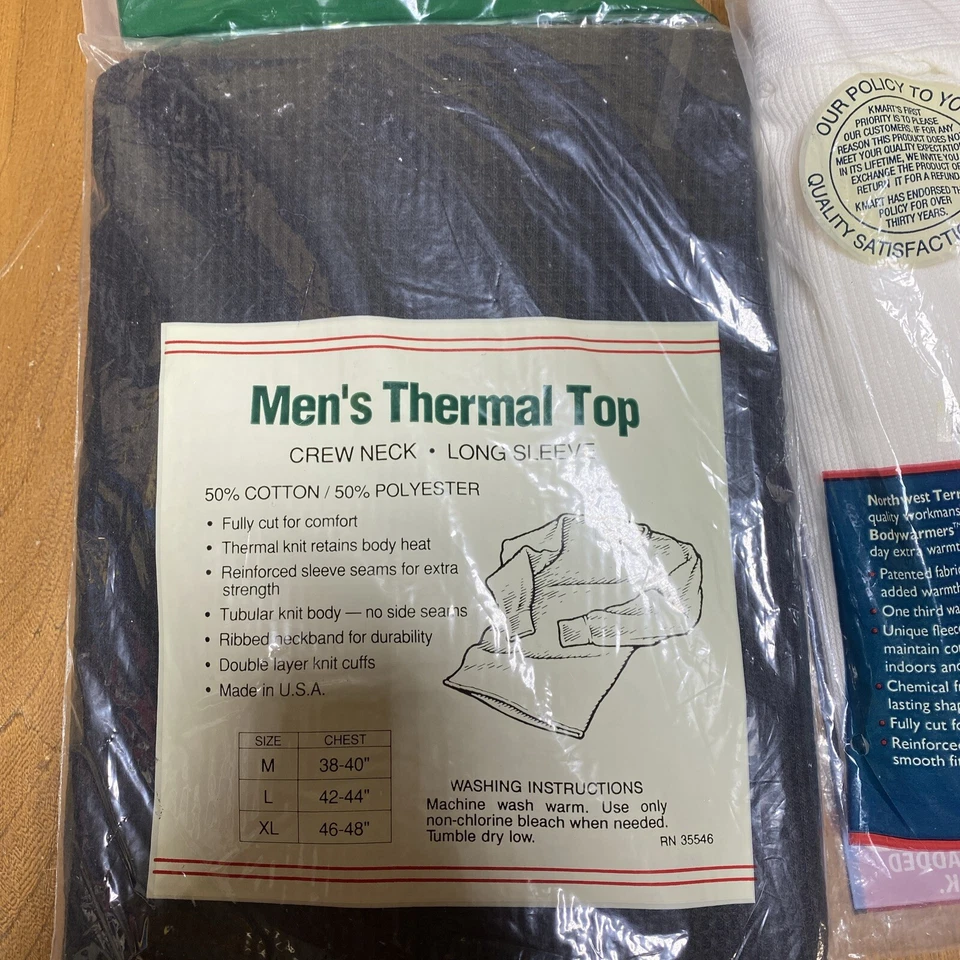 Vintage Thermal Long John Shirt & Pant Set Men's Large NEW READ - Image 4 of 4