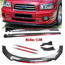 Front Bumper Lip Spoiler Splitter Side Skirt Carbon Fiber For Subaru Forester