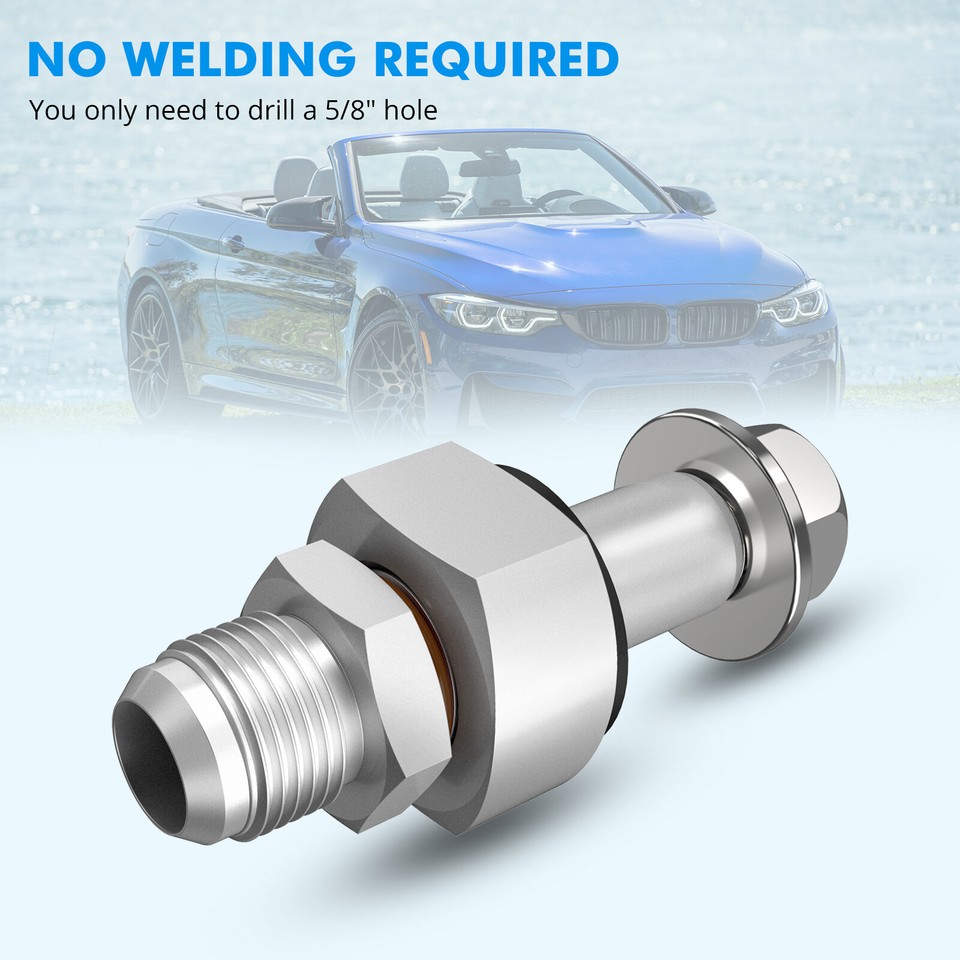 No Welding Aluminum Universal 8AN Fuel Tank Return Line Fitting Bung