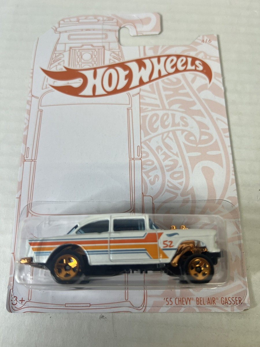 Hot Wheels 52nd Anniversary '55 Chevy Bel-Air Gasser Orange Chrome