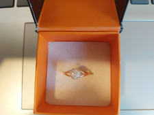 magnifique bague chou , solitaire or 750  18 carats tête aigle et diamants t48