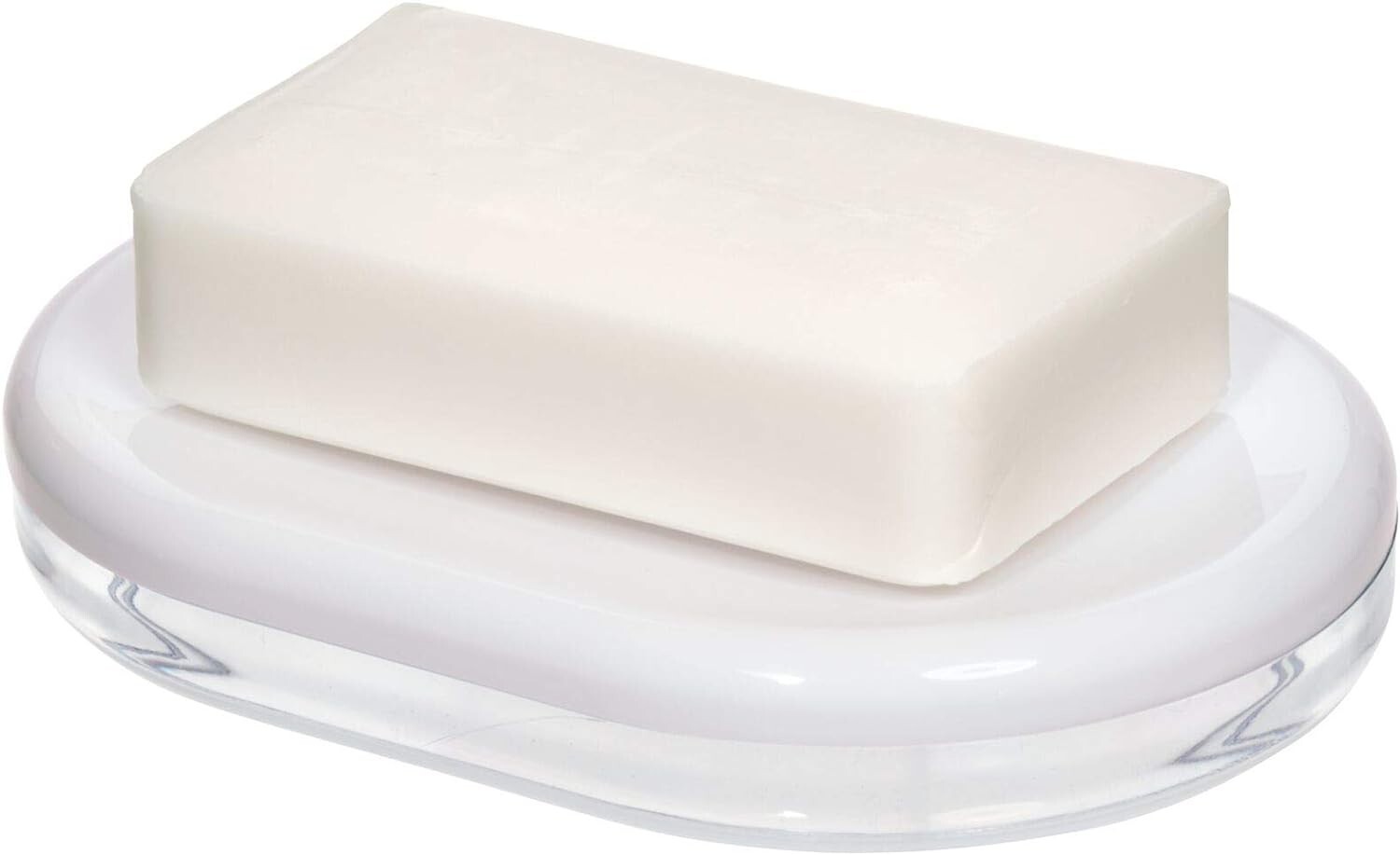 iDesign Soap Dish, Oval Soap Holder Plastic WITH A FREE  Savon de Marseille Soap