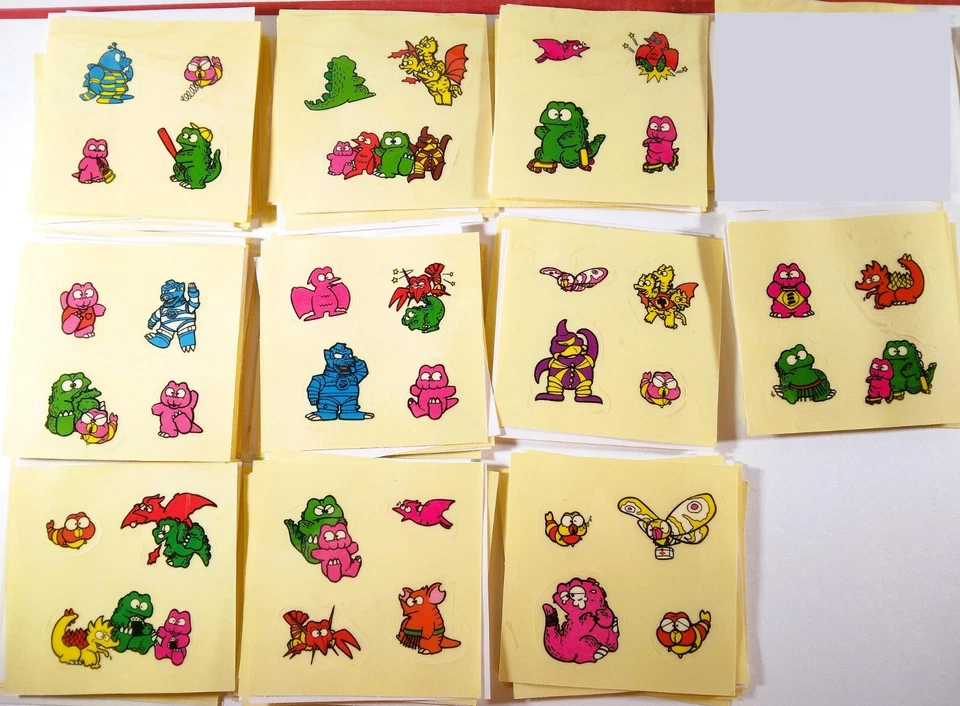 🟢🔥 20x GODZILLAND 1984 VINTAGE UNUSED STICKER SHEET SET MOTHRA GIGAN HEDORAH - Image 2 of 4