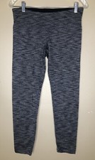 Gray Leggings Medium Athletic Exercise Running Full Length Wide Waistband