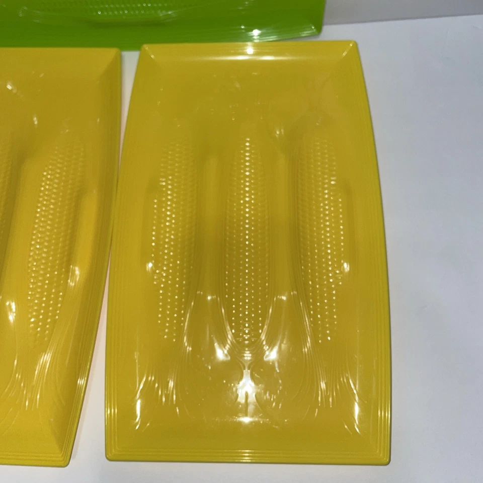 Hutzler Corn On The Cob Serving Platters Set Of 3, Yellow And Green - Image 2 of 4
