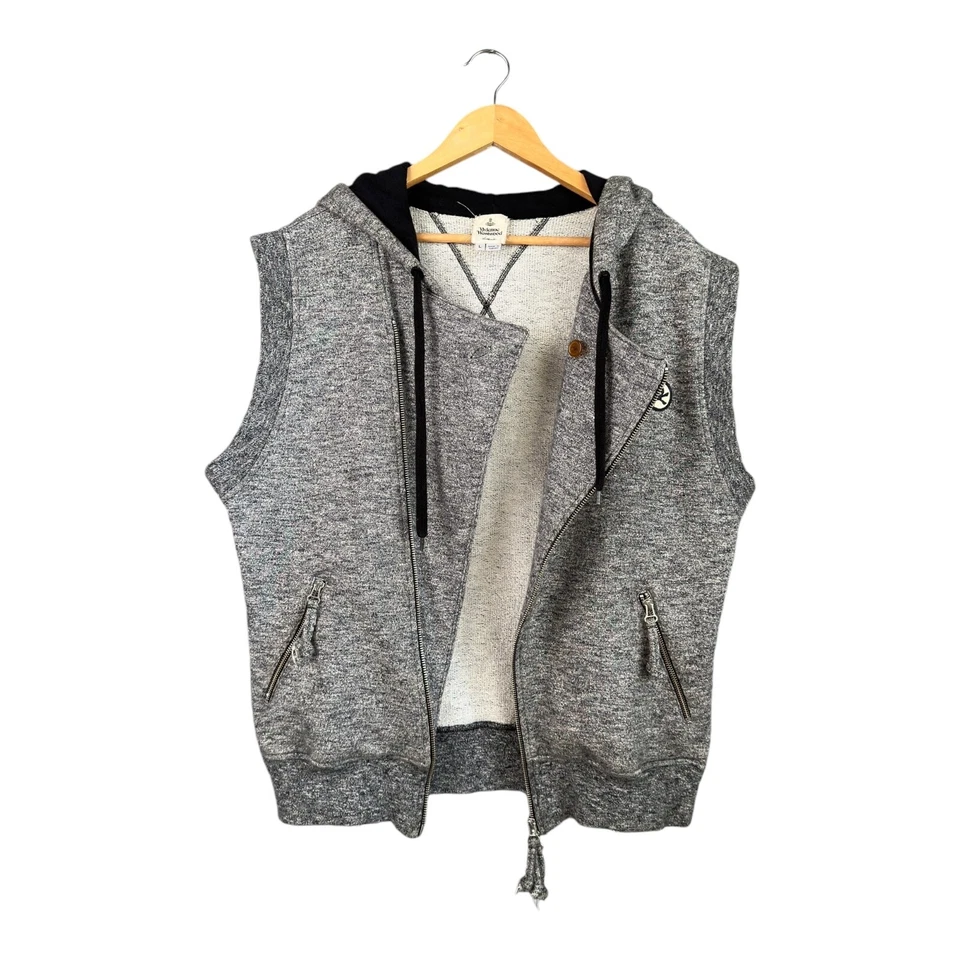 VIVIENNE WESTWOOD Punk Avantgarde Chaleco con Cremallera Sudadera con Capucha Foto 3 de 4