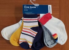 NEW Old Navy Girls 6-12 MONTHS Crew Socks 6-PACK Hearts Stripes Prints  21122