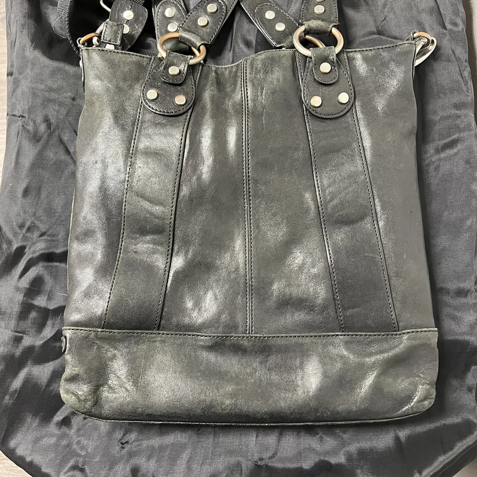 Bolso Bandolera Ellington Eva Tote Negro Italiano Esmaltado Cuero Cordero Foto 2 de 4