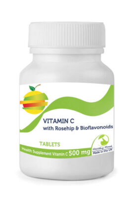 Vitamin C 500 mg Hagebuttenextrakt Bioflavonoide 30/60/90/120/180/250 Tabletten Pillen