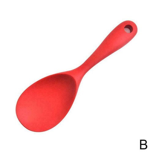 Rice Spoon Silicone Heat Resistant Non-stick Rice Spoon Black/Red Cooking P6W8 - Picture 11 of 12