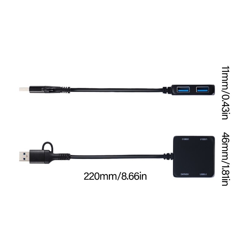 USB C HUB 4 in 1 USB C/USB Adapter Docking Station with 2xUSB2.0+USB3.0+1xType C