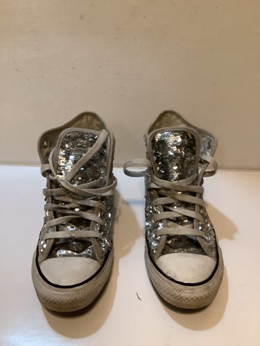silver sequin chuck taylors