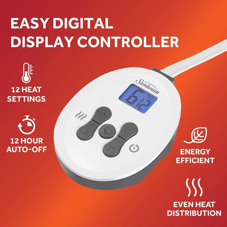 Sunbeam Royal Luxe Cabernet Heated Blanket - Twin - Image 4 of 4