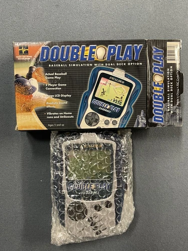 Excalibur Double Play Baseball Game Handheld Pocket Electronic LCD 2 Player Box