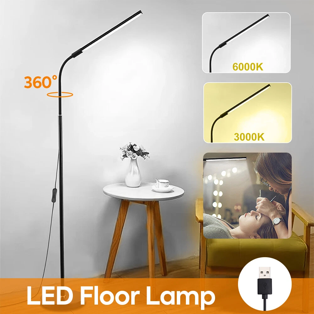 Modern Gooseneck Dimmable LED Floor Lamps 360 Rotation Adjustable