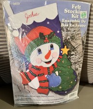 Design Works Felt 16" Christmas Stocking Kit Snowman New 5073