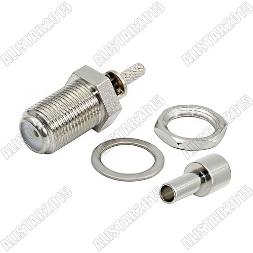 1x F Female Jack Bulkhead RF Connector For RG179 RG316 RG174 RG178 1.13mm Cable - Picture 4 of 4