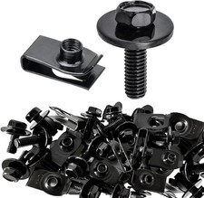 50Pcs M6 Body Bolts U Nut Clips Kit Fender Bumper Splash Shield Fastener aut