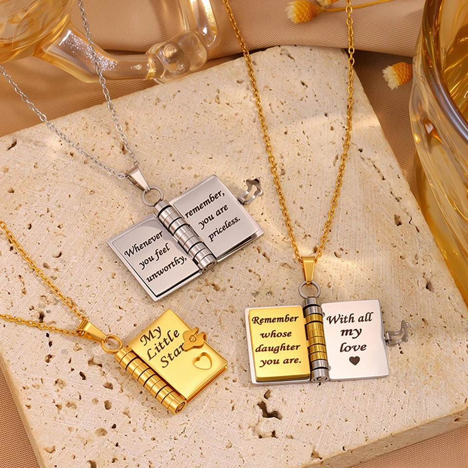 Mein kleines Sternbuch Anhänger Halskette für Tochter Sohn Familie Öffnen Seiten - Bild 4 von 4