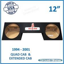 Dodge Ram Extended-Cab  Quad-Cab 1994-2001 12" Dual Sub Box Subwoofer Enclosure