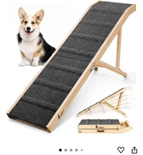 Dog Ramp for Bed 64" Long Foldable Pet Ramp for Small Large Dog Cat Up to 220LBS