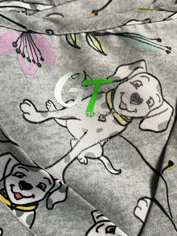 Lot Of 9 Medical/Nursing Scrub Tops Patterned Various Brands Women’s Size Large - Image 4 of 4