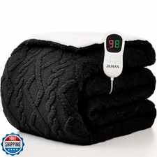 JKMAX Heated Electric Blanket Twin Size-62"x84" Heating Blanket with 10 Heati