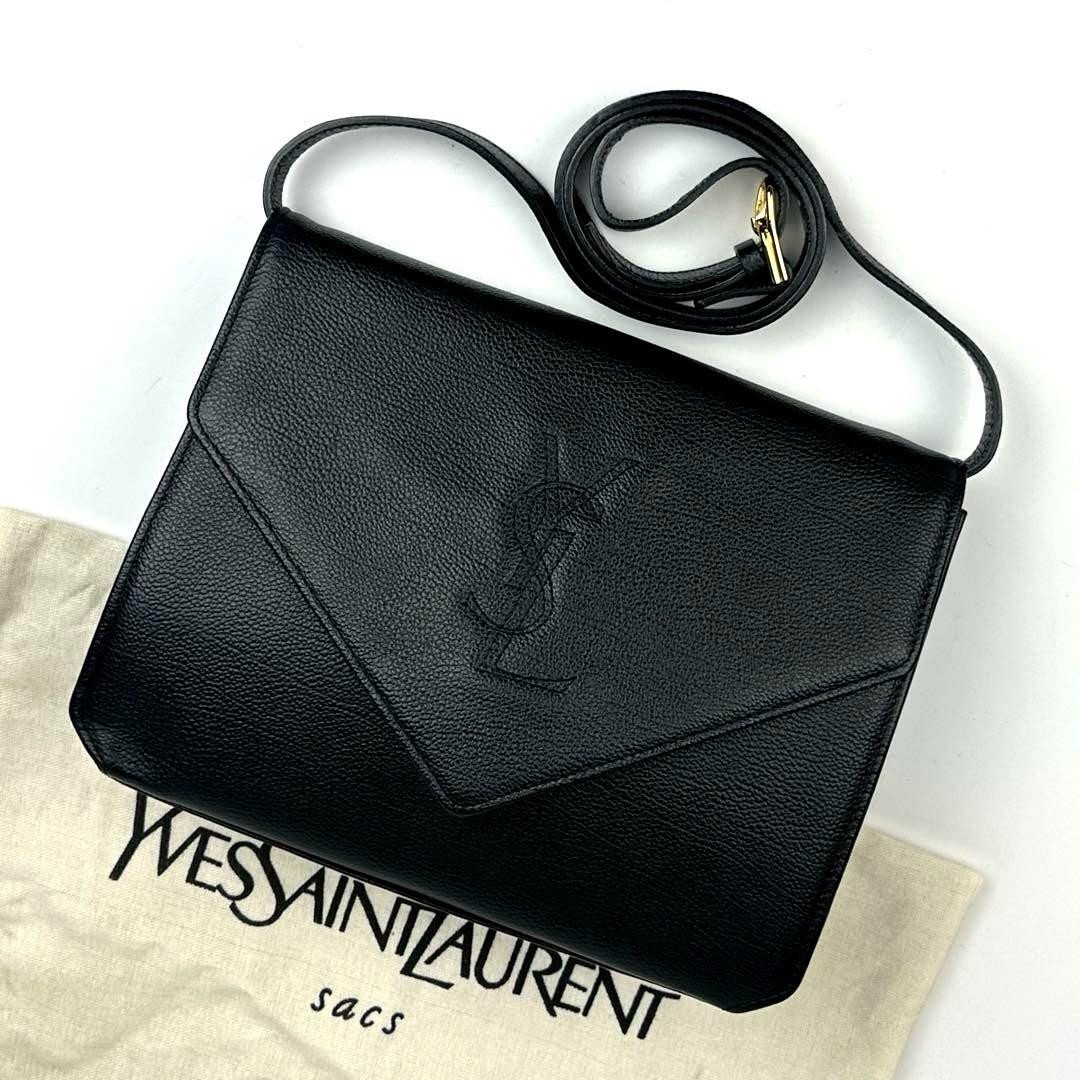 Borsa a tracolla Yves Saint Laurent YSL pelle cucita nera n ottime condizioni