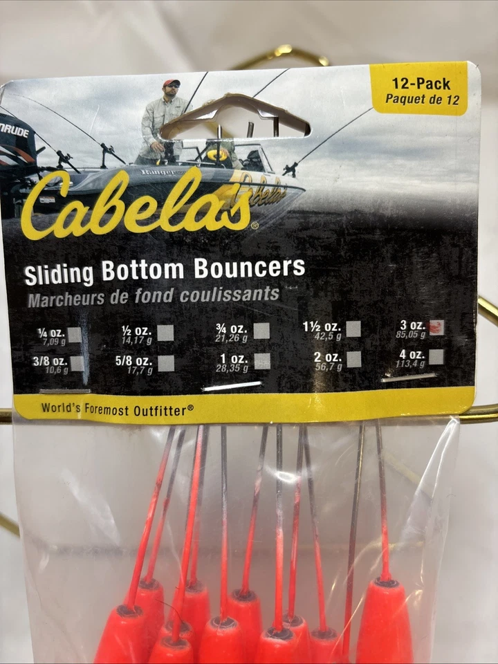 12 CUENTAS Cabela's #12SB03 Gorila inferior deslizante 3 onzas naranja fluorescente nuevo en paquete Foto 2 de 4