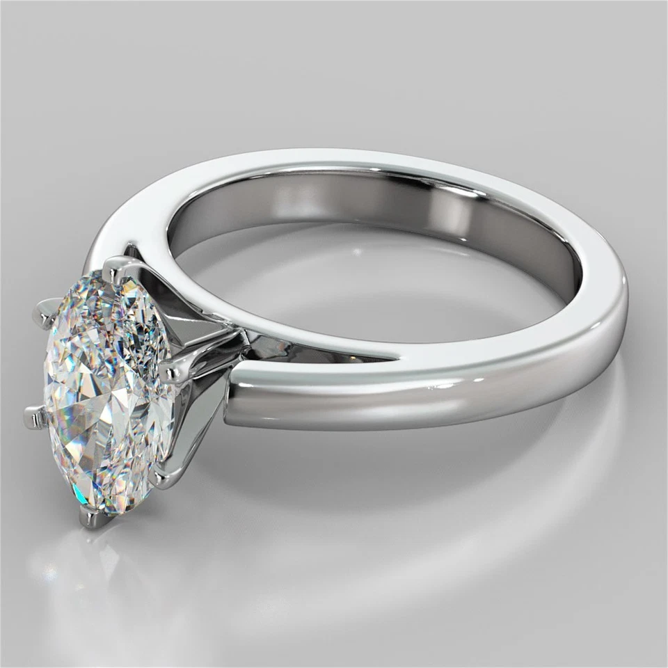 Oval Cut 2.00 Ct Lab Grown Diamond Wedding Ring Solid 950 Platinum - Image 2 of 4