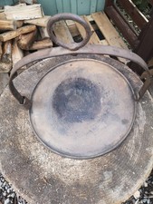 Swain Cast Iron Antique Pan Swing Folds Griddle 12" Cooking Bushcraft Gypsy Rare