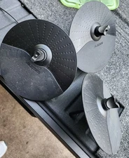 3 - 10" Alesis Nitro DM7X Cymbals Single Zone & Choke with Arms - Tested Works